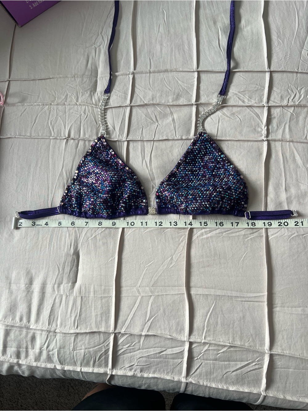 Crystal Embellished Dark Purple Bikini Set - Picture 10 of 12
